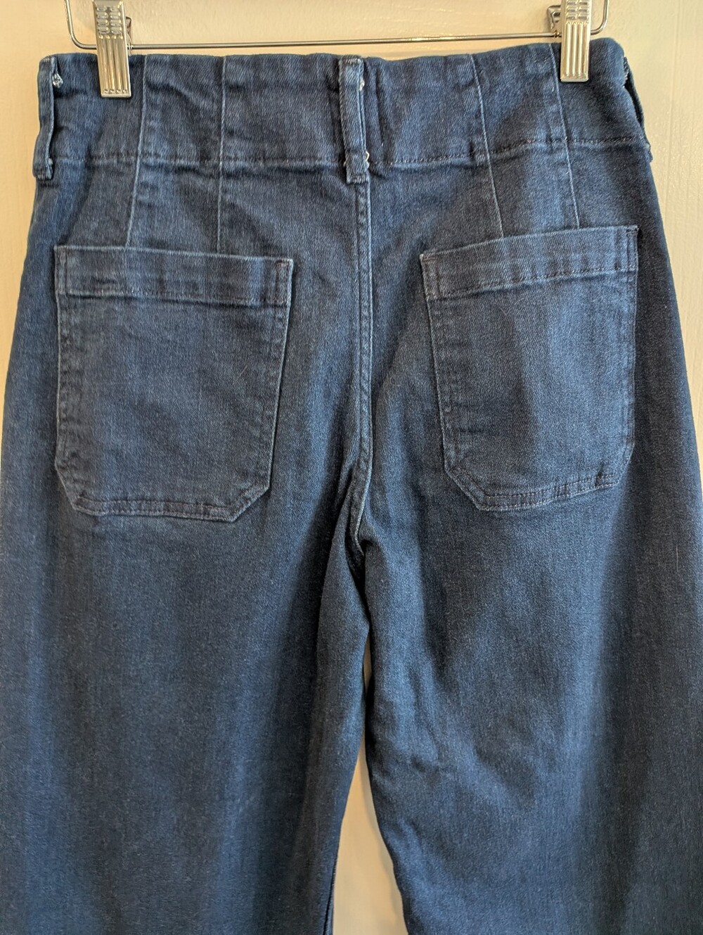 Anthropologie Maeve Colette Scallop Hem Crop Wide Leg Jeans Dark Wash Size 28P - Picture 8 of 14